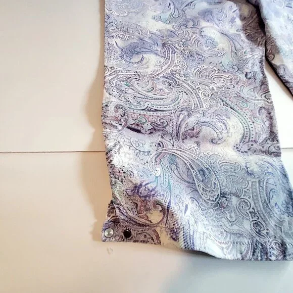 Gloria Vanderbilt Amanda Capri Jeans Lavender Kiss Prussian Paisley Print Size18 - Picture 16 of 16